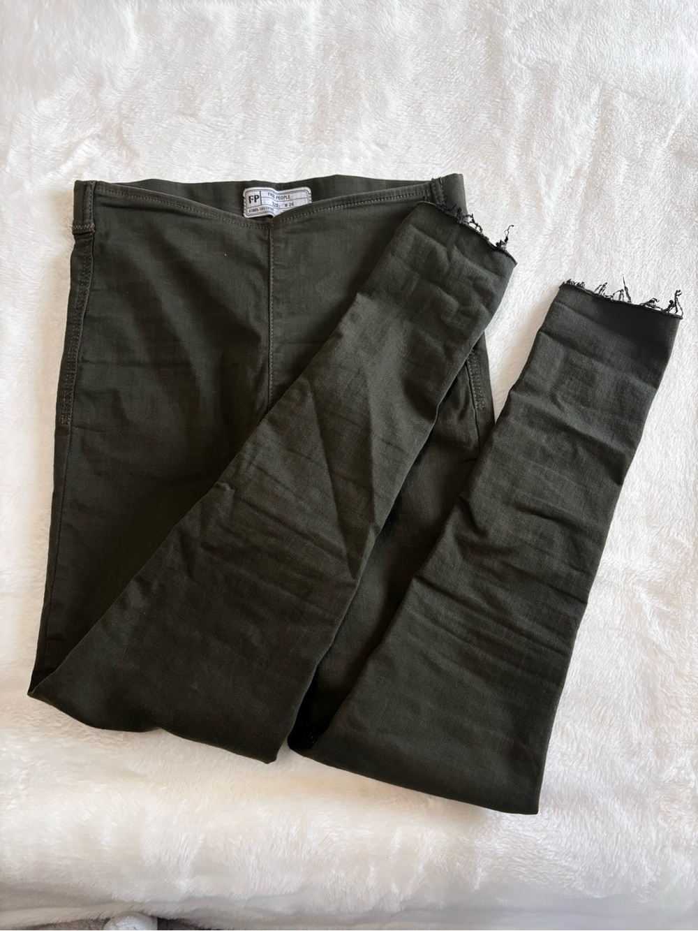 Free People Olive Green Waistband Leggings